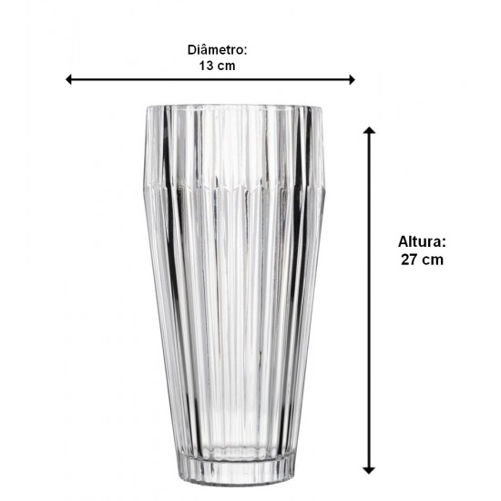 Vaso Imperatriz 27cm Altura Por 13cm Em Cristal Ecológico Wolff